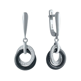 Silver earrings with ceramics