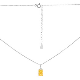 Silver necklace with cubic zirconia