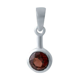 Silver pendant with a 0.942-carat garnet