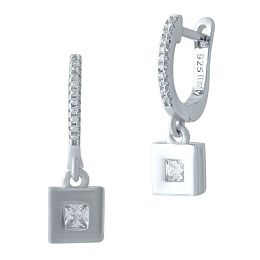 Silver Earrings with Fianites