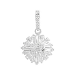 Silver pendant with phianites