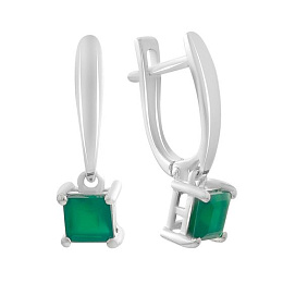 Срібні сережки з агатом 1.167ct