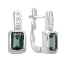 Серебряные серьги с топазом Лондон Блю 1.76ct