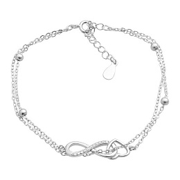 Silver bracelet with cubic zirconia