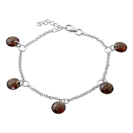 Silver bracelet with garnet 10.044ct