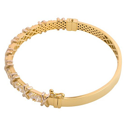Gold bracelet with 0.64 ct cubic zirconia