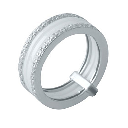 Silver ring with ceramics