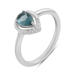 Silver ring with topaz London Blue 0.555ct