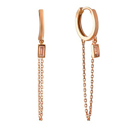 Gold earrings with 0.04ct fianites