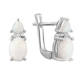 Срібні сережки з опалом 1.7ct