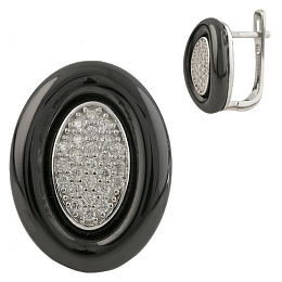 Silver earrings with ceramics