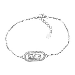 Silver bracelet with cubic zirconia