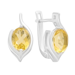 Silver earrings with citrine nano 1.833ct
