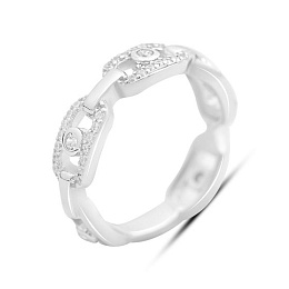 Silver ring with cubic zirconia