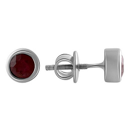 Серебряные серьги с рубином 1.51ct