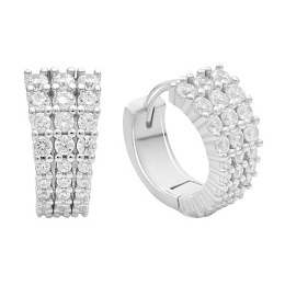 Silver Earrings with Fianites