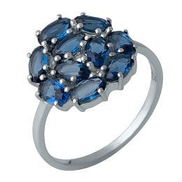 Серебряное кольцо с сапфиром nano 1.45ct