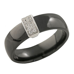 Silver ring with ceramics