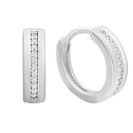 Gold earrings with 0.22ct fianites
