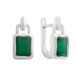 Silver Earrings with Agate, 2.867 ct