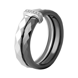 Silver ring with ceramics