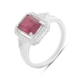 Silver ring with ruby