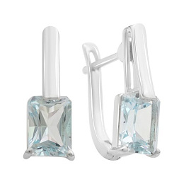 Silver Earrings with Topaz (3.667 ct)