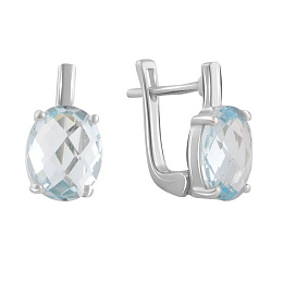Серебряные серьги с топазом 5.888ct