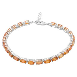 Серебряный браслет с золотим кварцем