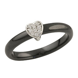 Silver ring with ceramics