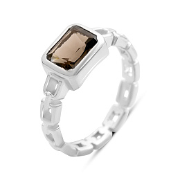 Silver ring with smoky quartz (smoky quartz) 1.4ct