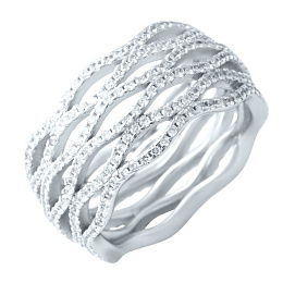 Silver Ring with Fianites