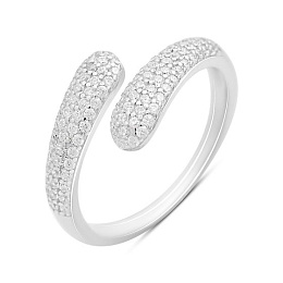 Silver ring with cubic zirconia