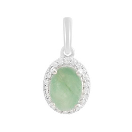 Серебряная подвеска с изумрудом 1.373ct