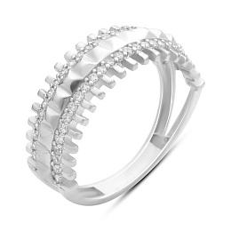 Silver ring with cubic zirconia