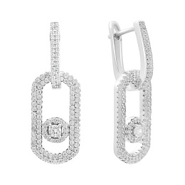 Silver earrings with cubic zirconia