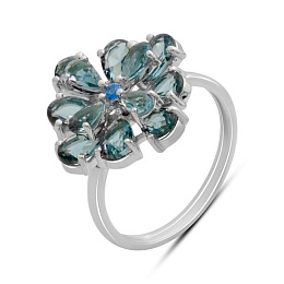 Silver ring with London Blue topaz