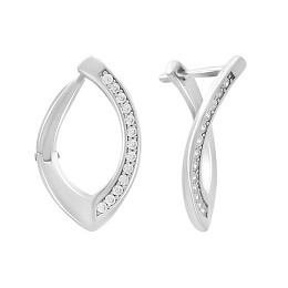 Silver earrings with cubic zirconia