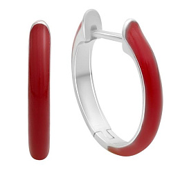 Серебряные серьги с фианитами, емаллю