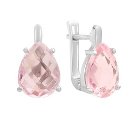 Срібні сережки з морганітом nano 5,788 карат