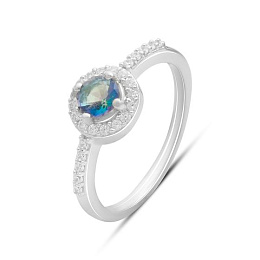 Silver ring with a 0.75-carat mystic topaz