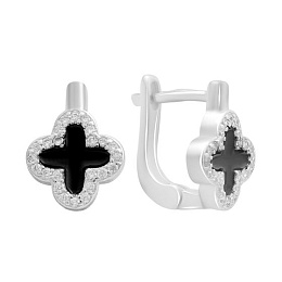 Silver earrings with yemallu