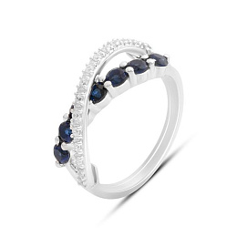 Серебряное кольцо с сапфиром nano 0.83ct
