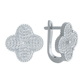 Silver Earrings with Fianites