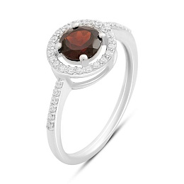Silver ring with garnet