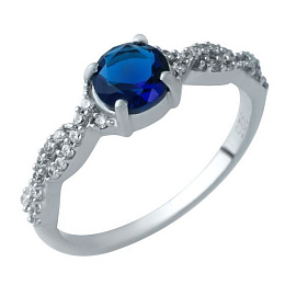 Срібна каблучка із сапфіром nano 0.985ct