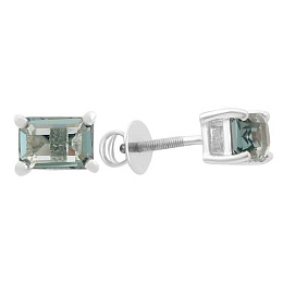 Серебряные серьги с топазом Лондон Блю 1.8ct