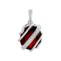Серебряная подвеска с гранатом 3.993ct