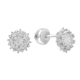 Silver Earrings with Fianites