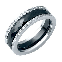 Silver ring with ceramics